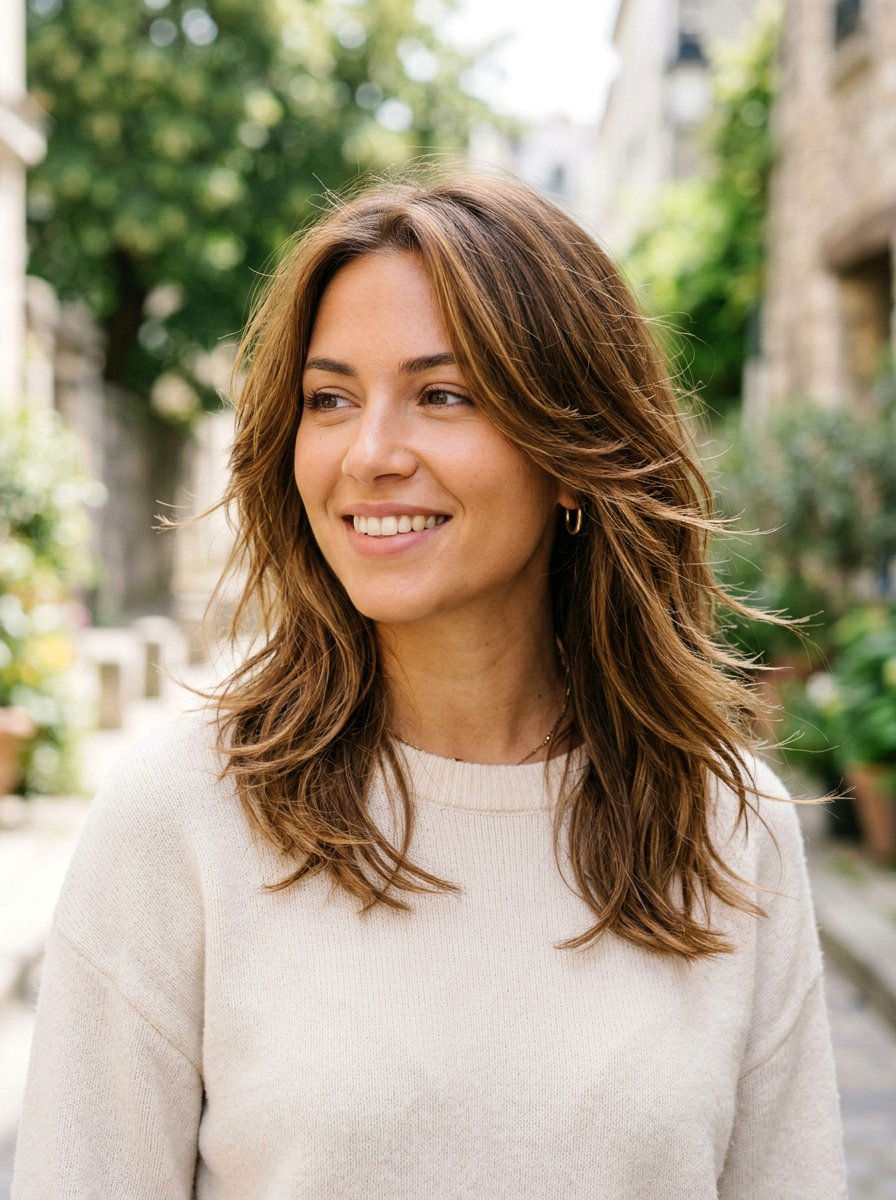 Medium Hair With Razor Cut Piecey Layers - 20 piecey layers for medium hair - 20 piecey layers for medium hair