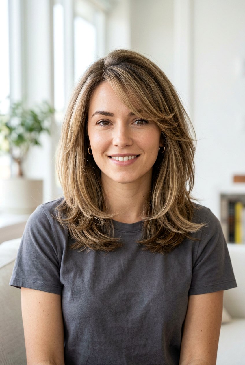 Medium Hair With Side Fringe For Fine Hair - 20 side swept fringe for medium hair - 20 side swept fringe for medium hair