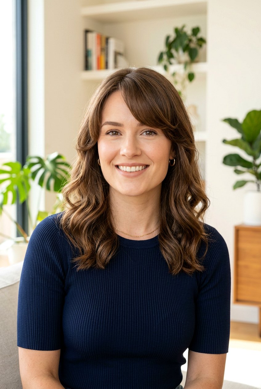 Medium Hair With Side Fringe For Square Face - 20 side swept fringe for medium hair - 20 side swept fringe for medium hair