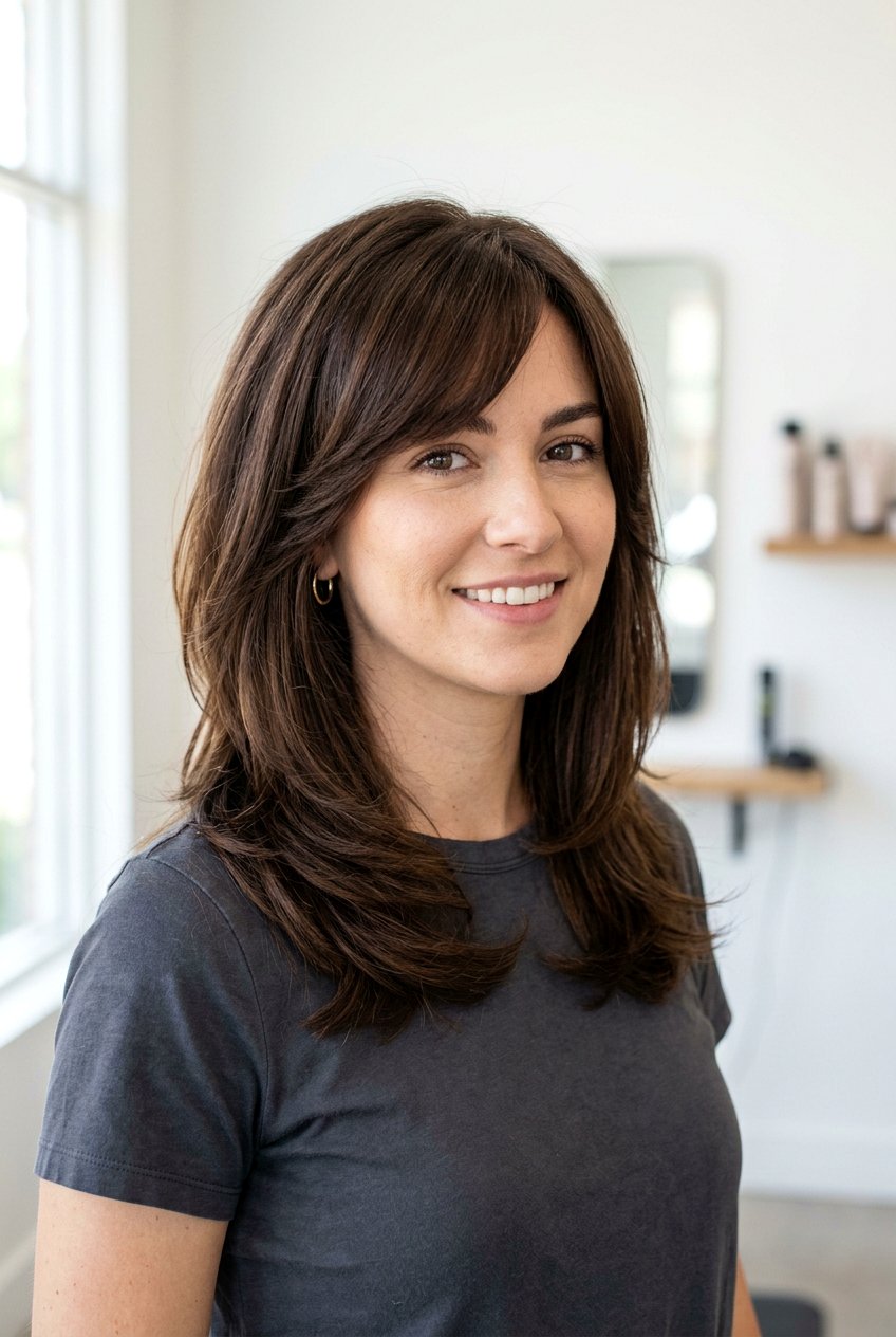 Medium Hair With Side Fringe For Thick Hair - 20 side swept fringe for medium hair - 20 side swept fringe for medium hair