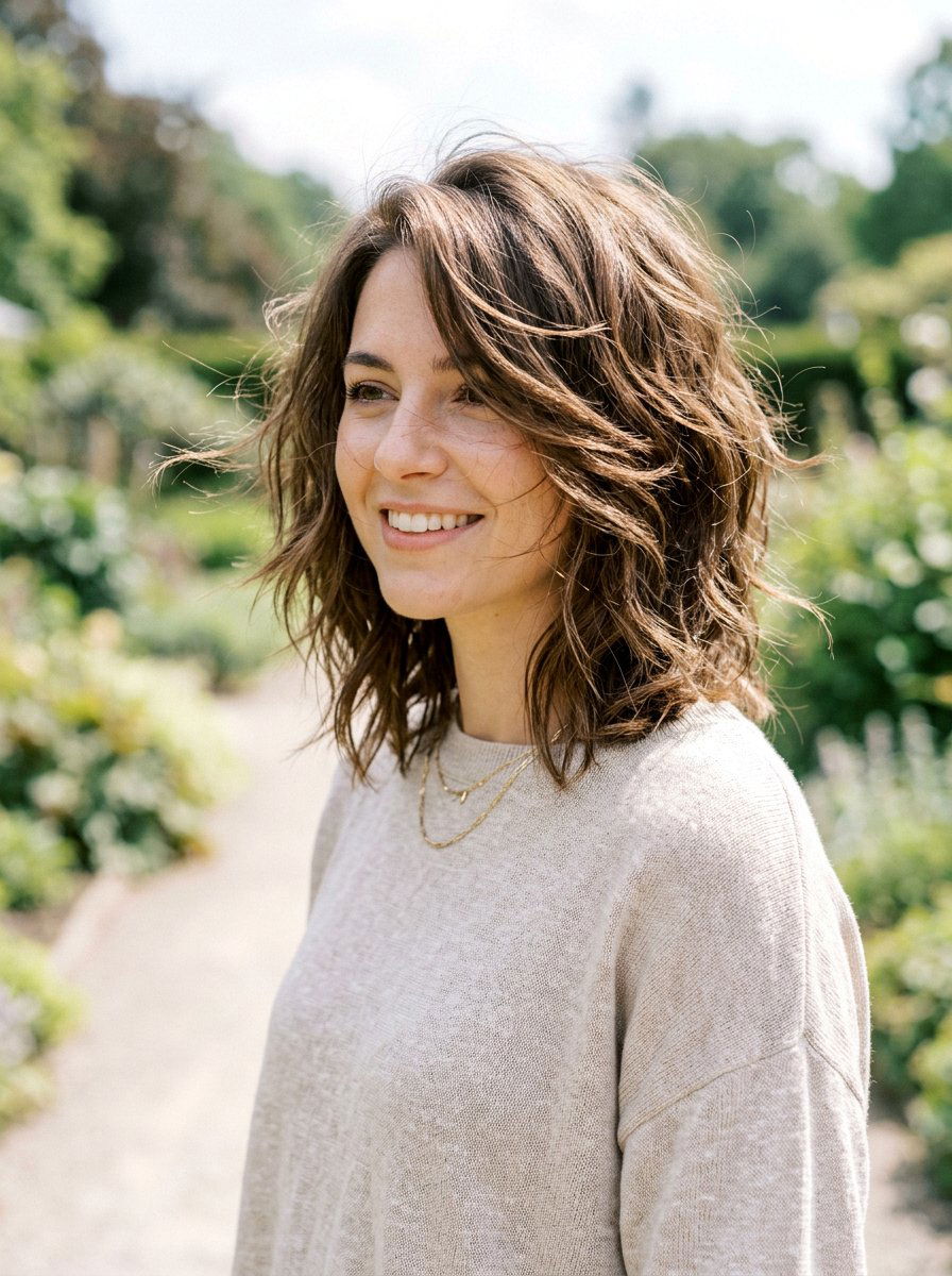 Medium Hair With Tousled Piecey Layers - 20 piecey layers for medium hair - 20 piecey layers for medium hair