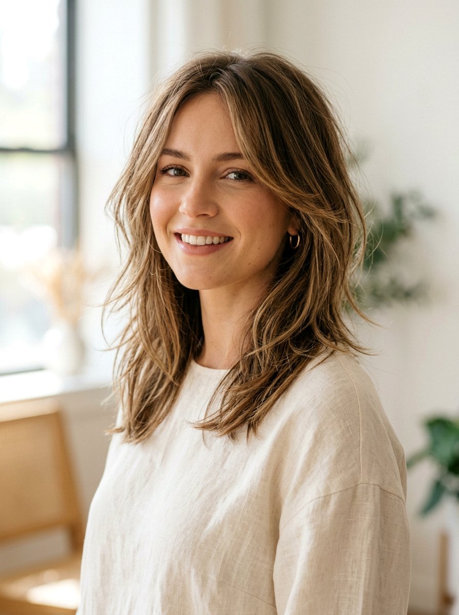 Medium Hair With Wispy Piecey Layers - 20 piecey layers for medium hair - 20 piecey layers for medium hair