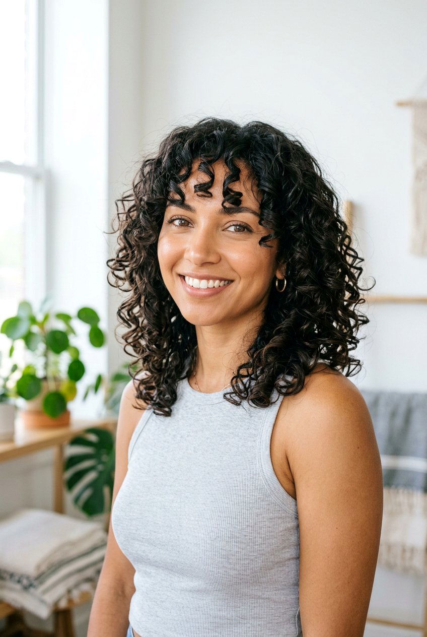 Medium Haircut With Face Framing Layers For Curly Hair - 20 face framing haircut for medium hair - 20 face framing haircut for medium hair