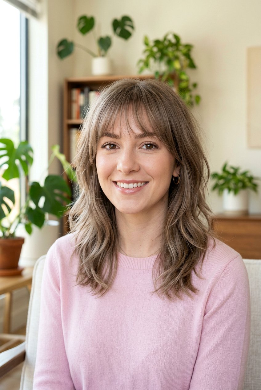 Medium Haircut With Wispy Bangs And Layers - 20 medium haircut with face framing layers - 20 medium haircut with face framing layers