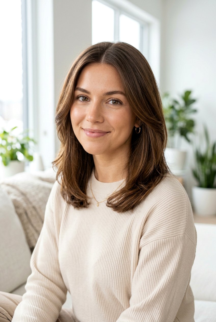 Medium Invisible Layer Haircut With Middle Part - 20 medium haircut with invisible layers - 20 medium haircut with invisible layers