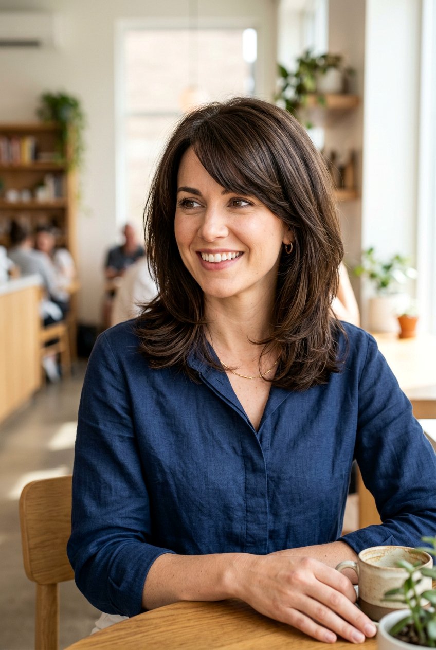 Medium Invisible Layer Haircut With Side Part - 20 medium haircut with invisible layers - 20 medium haircut with invisible layers