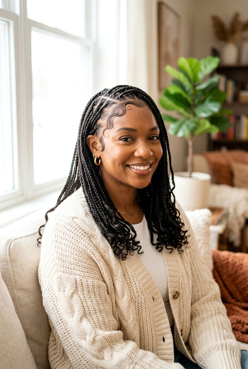 Medium Knotless Braids With Baby Hair - 20 medium knotless braids styles - 20 medium knotless braids styles