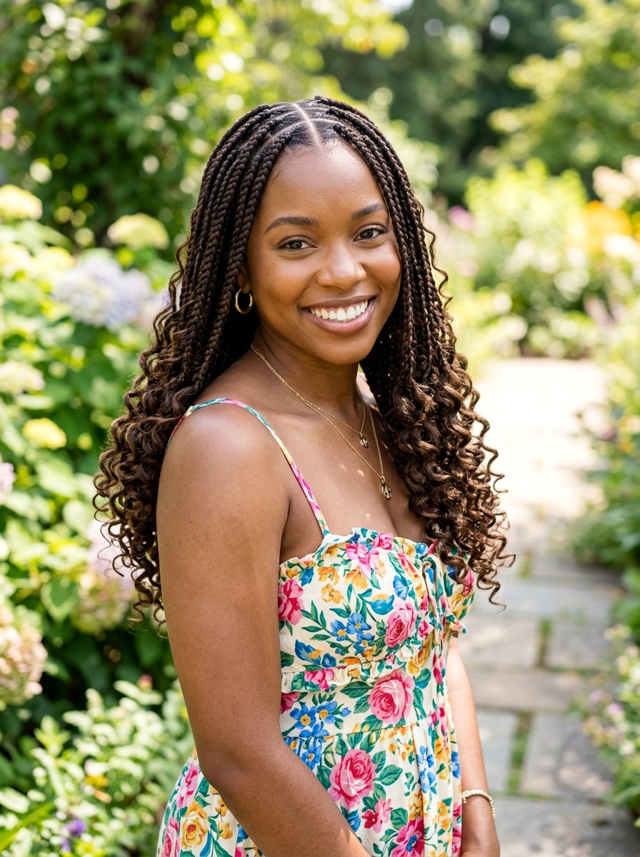 Medium Knotless Braids With Curls - 20 knotless braids with curls - 20 knotless braids with curls