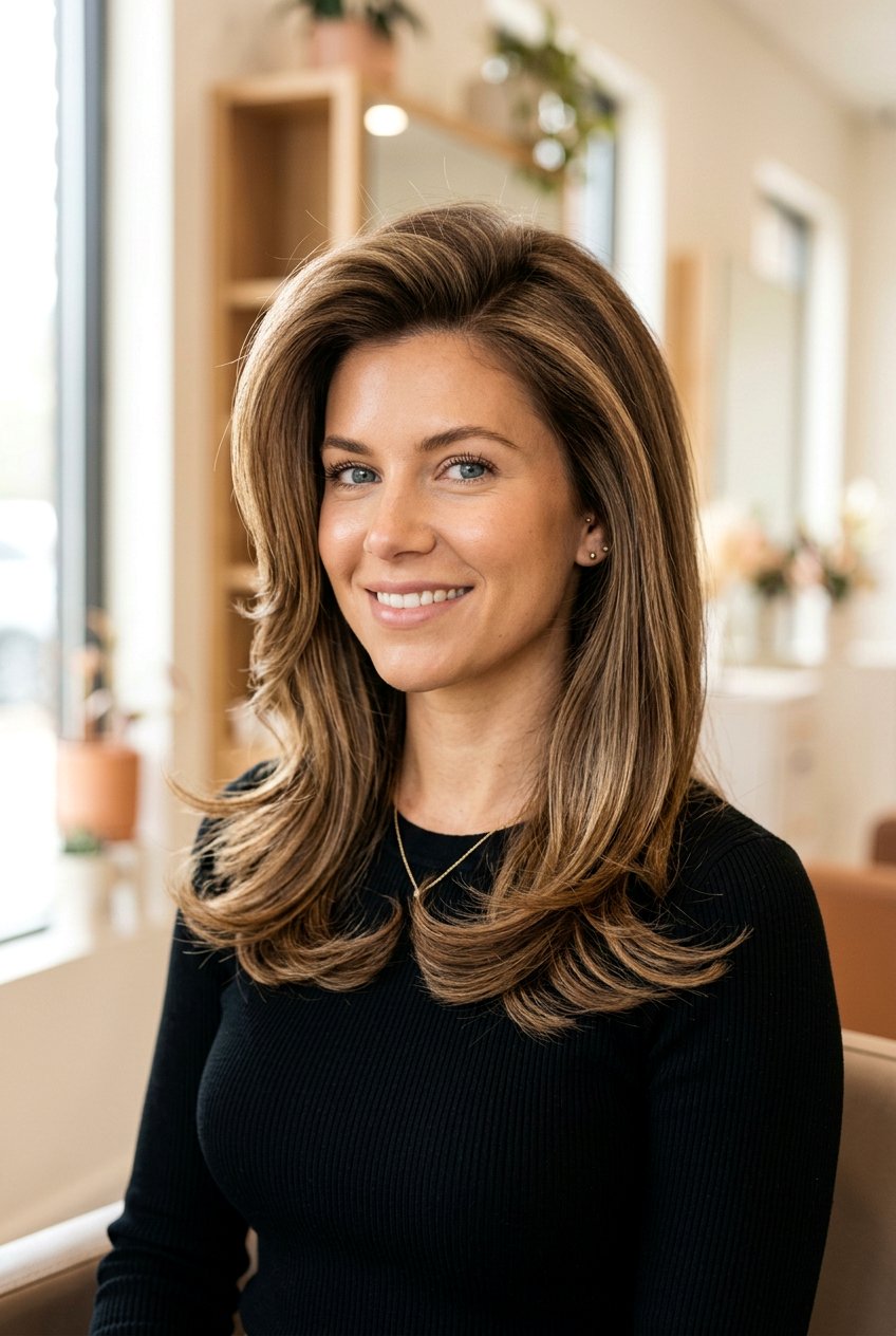 Medium Layered Blowout Haircut - 20 layered blowout haircut - 20 layered blowout haircut