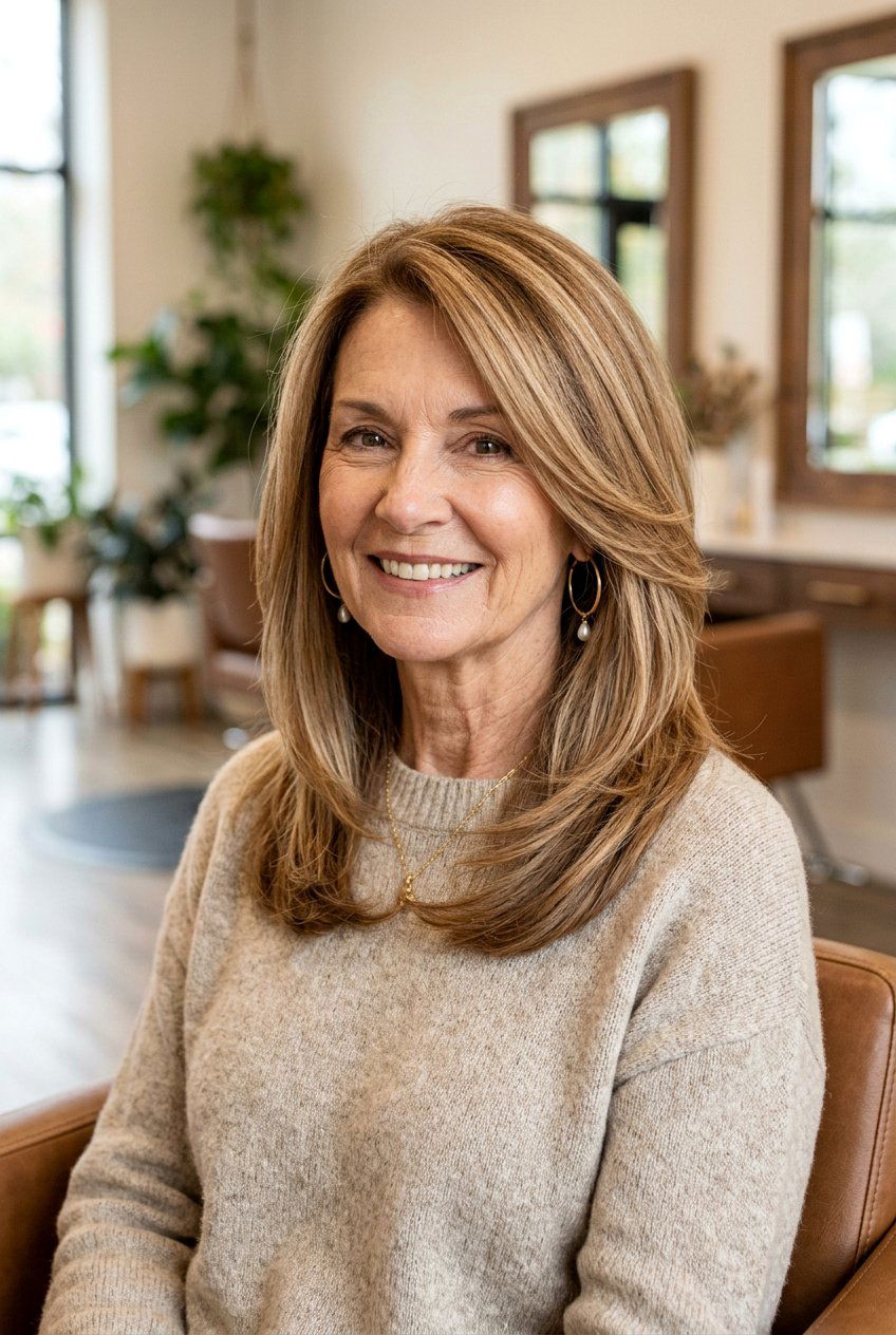 Medium Layered Cut With Soft Highlights For Over 60 - 20 medium haircut for women over 60 with layers - 20 medium haircut for women over 60 with layers