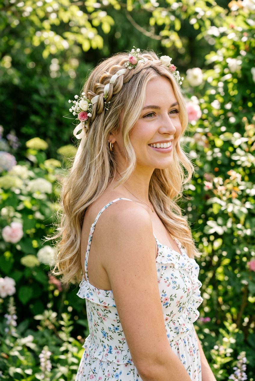 Medium Layered Hair Blonde Ribbon Crown - 20 blonde ribbons for medium layered hair - 20 blonde ribbons for medium layered hair