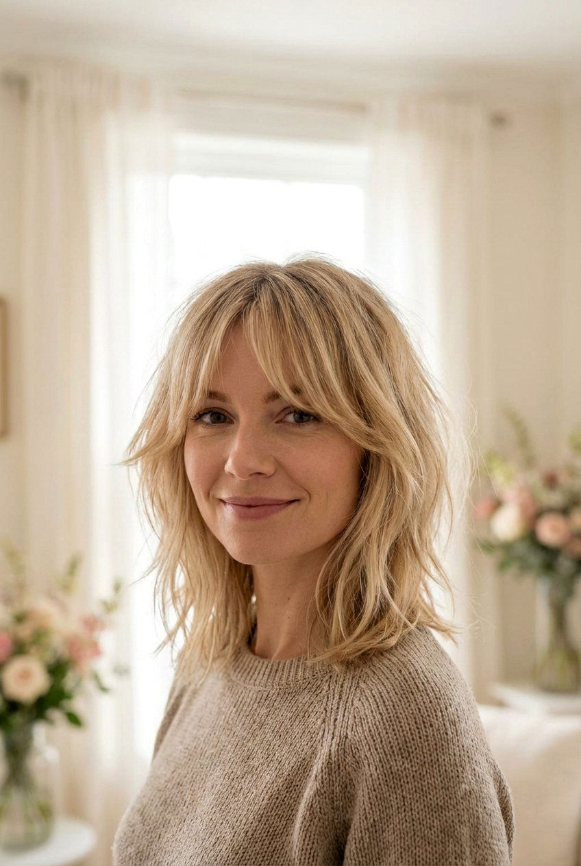 Medium Layered Haircut With Curtain Bangs - 20 medium layered haircuts - 20 medium layered haircuts