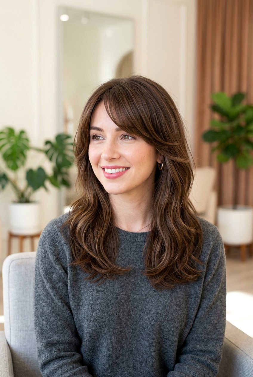 Medium Layered Haircut With Side Bangs - 20 medium layered haircuts - 20 medium layered haircuts