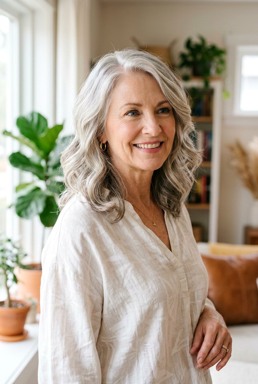 Medium Layered Haircut With Soft Waves Over 60 - 20 medium haircut for women over 60 with layers - 20 medium haircut for women over 60 with layers