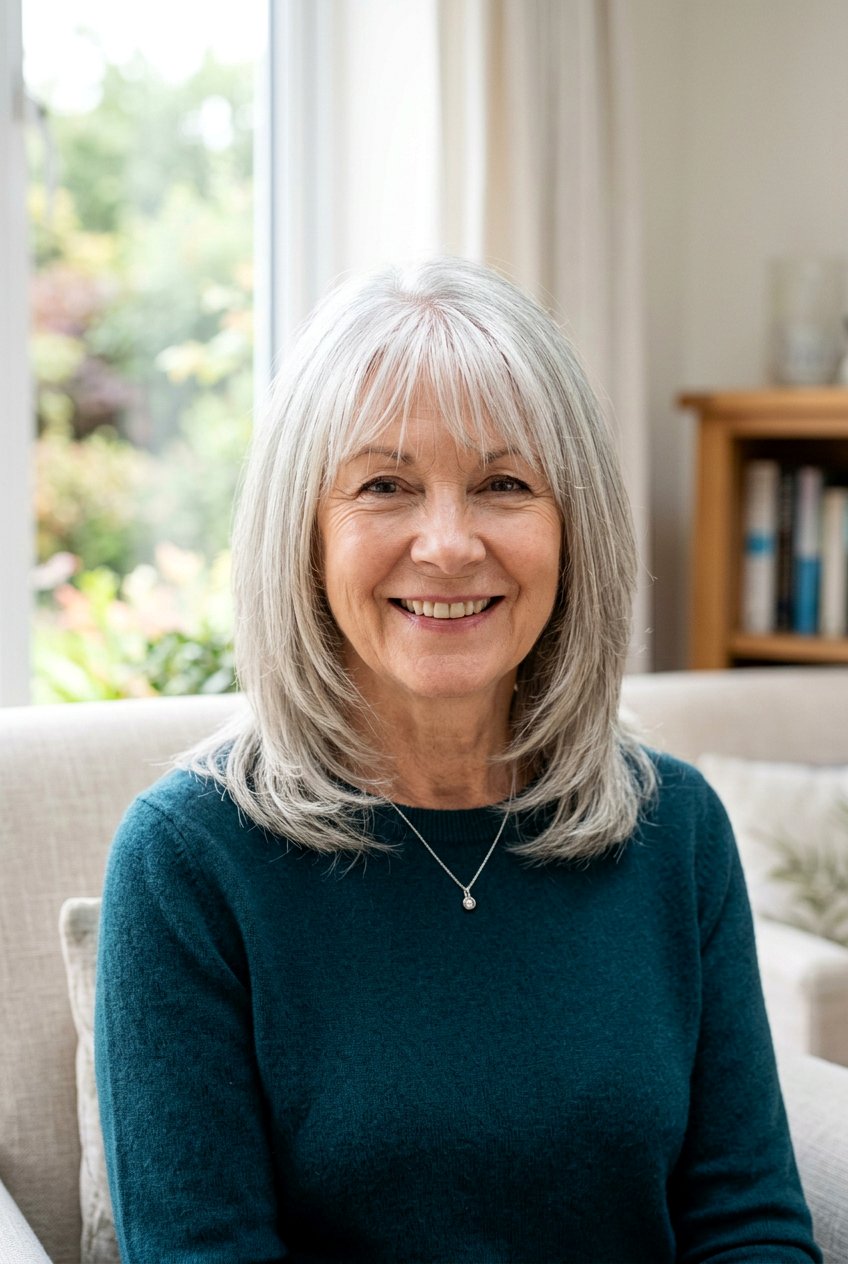 Medium Layered Haircut With Wispy Bangs Over 60 - 20 medium haircut for women over 60 with layers - 20 medium haircut for women over 60 with layers