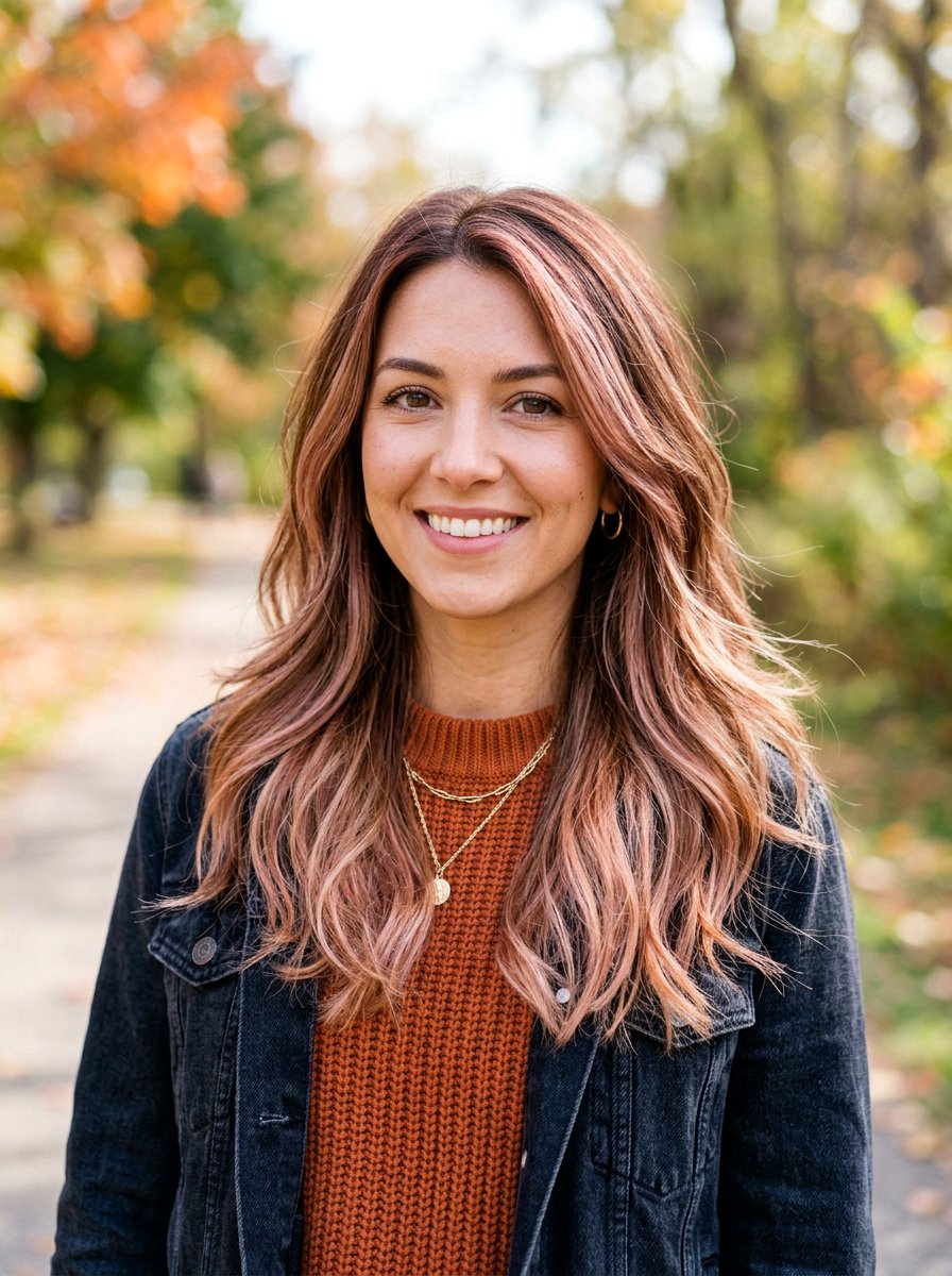 Medium Layered Opal Balayage With Rose Gold Highlights - 20 opal balayage hair - 20 opal balayage hair