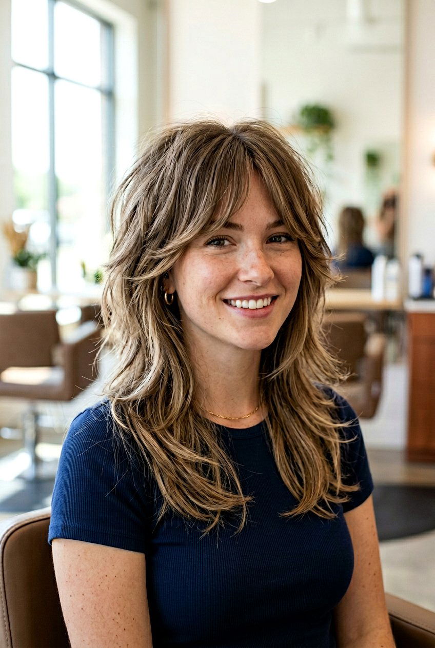 Medium Layered Wolf Cut for Heart Shaped Face - 20 medium haircut for heart shaped face women - 20 medium haircut for heart shaped face women