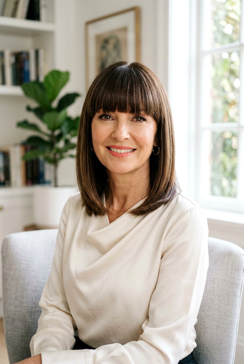 Medium Length Bob With Full Fringe - 20 medium haircut for women over 50 with bangs - 20 medium haircut for women over 50 with bangs