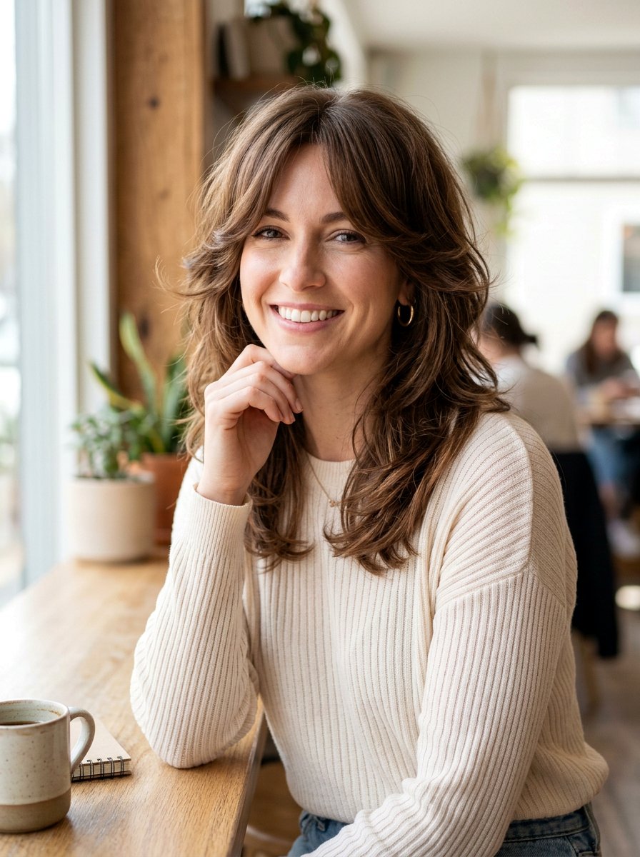 Medium Length Butterfly Cut With Face Framing Layers - 20 wavy butterfly layers for medium hair - 20 wavy butterfly layers for medium hair