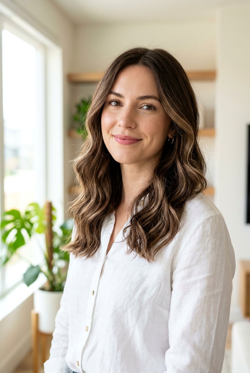 Medium Length Cocoa Brunette With Subtle Beige Balayage - 20 cocoa brunette with beige balayage - 20 cocoa brunette with beige balayage