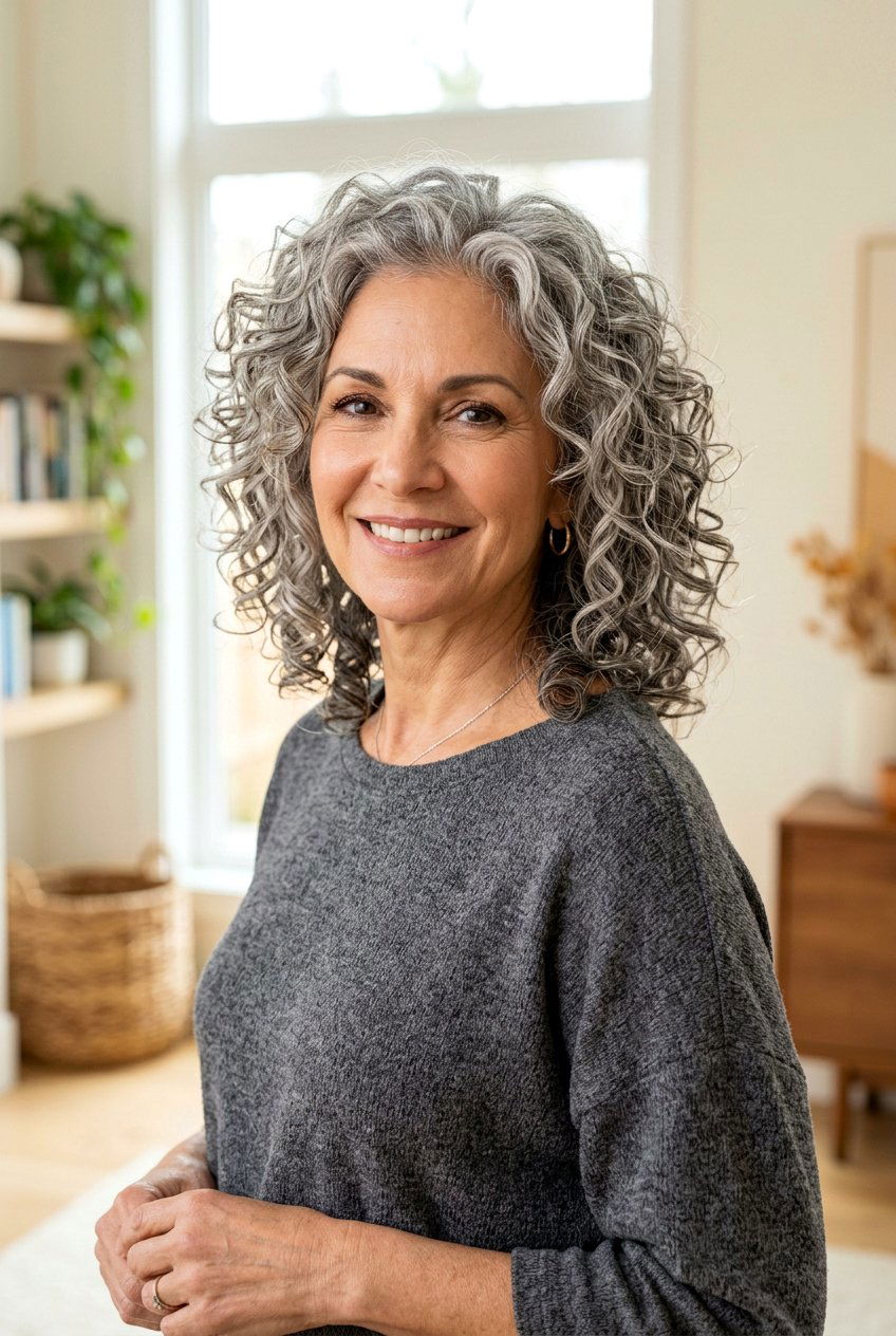 Medium Length Curly Shag With Layers - 20 curly shag for women over 50 - 20 curly shag for women over 50