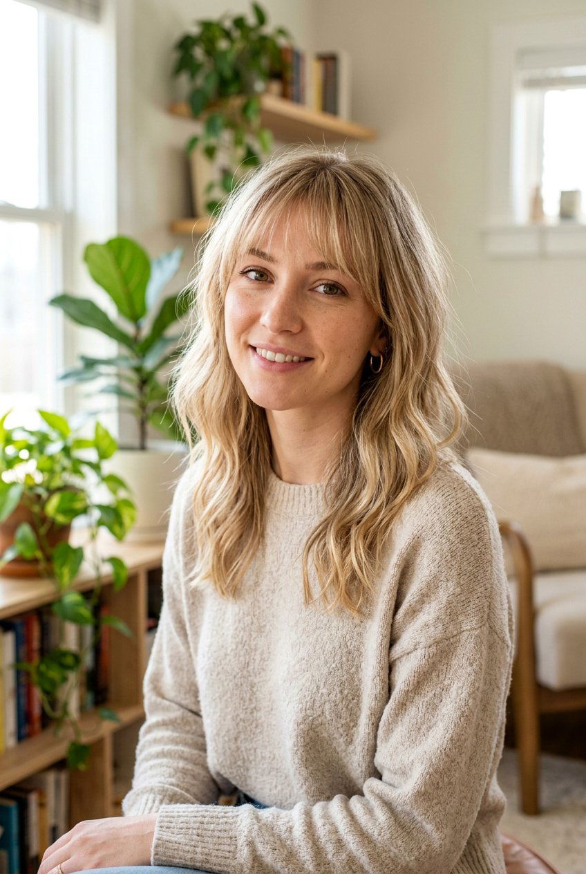 Medium Length Cut With Soft Fringe - 20 best medium haircut for thin hair - 20 best medium haircut for thin hair