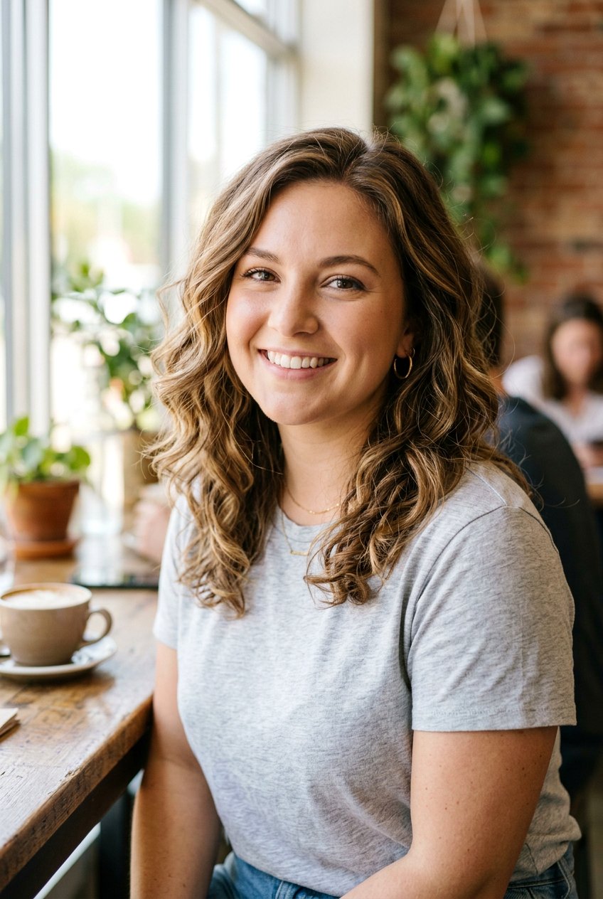 Medium Length Cut With Soft Waves - 20 medium haircut for round face women - 20 medium haircut for round face women