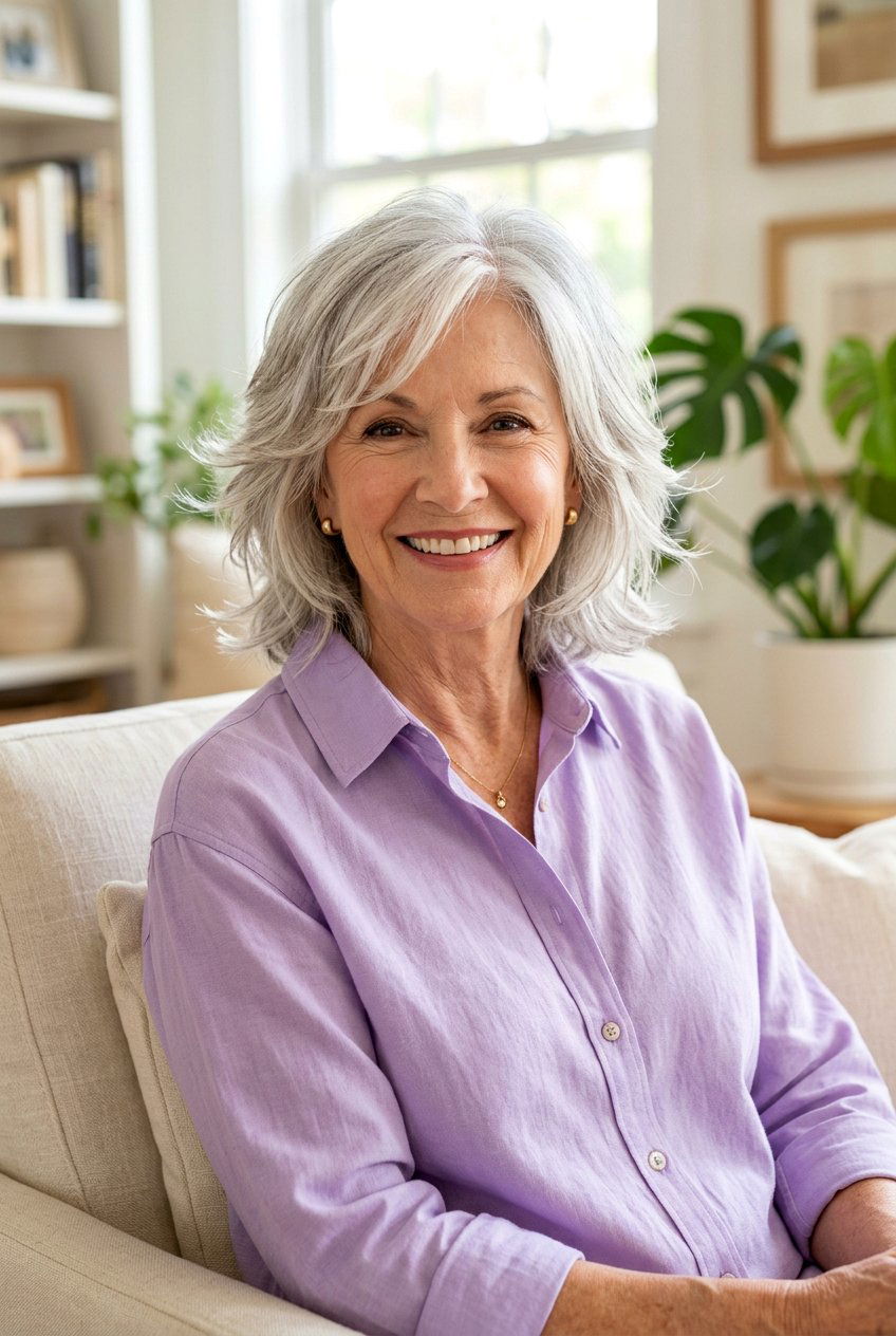 Medium Length Feathered Haircut - 20 medium haircut for women over 70 - 20 medium haircut for women over 70