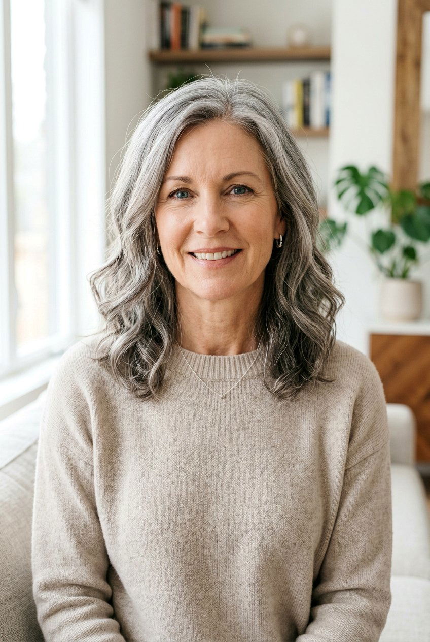 Medium Length Gray Blended Hair - 20 low maintenance gray blending hair - 20 low maintenance gray blending hair