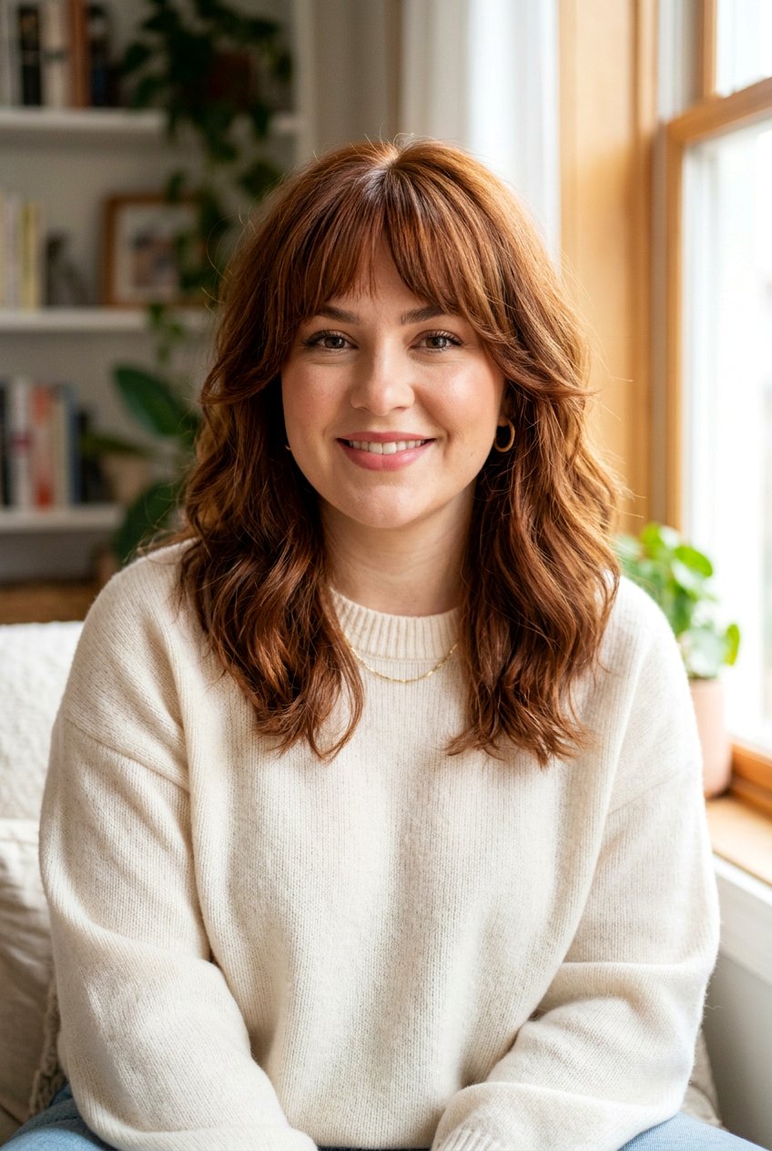 Medium Length Hair Bottleneck Bangs For Round Face - 20 bottleneck bangs for medium hair women - 20 bottleneck bangs for medium hair women