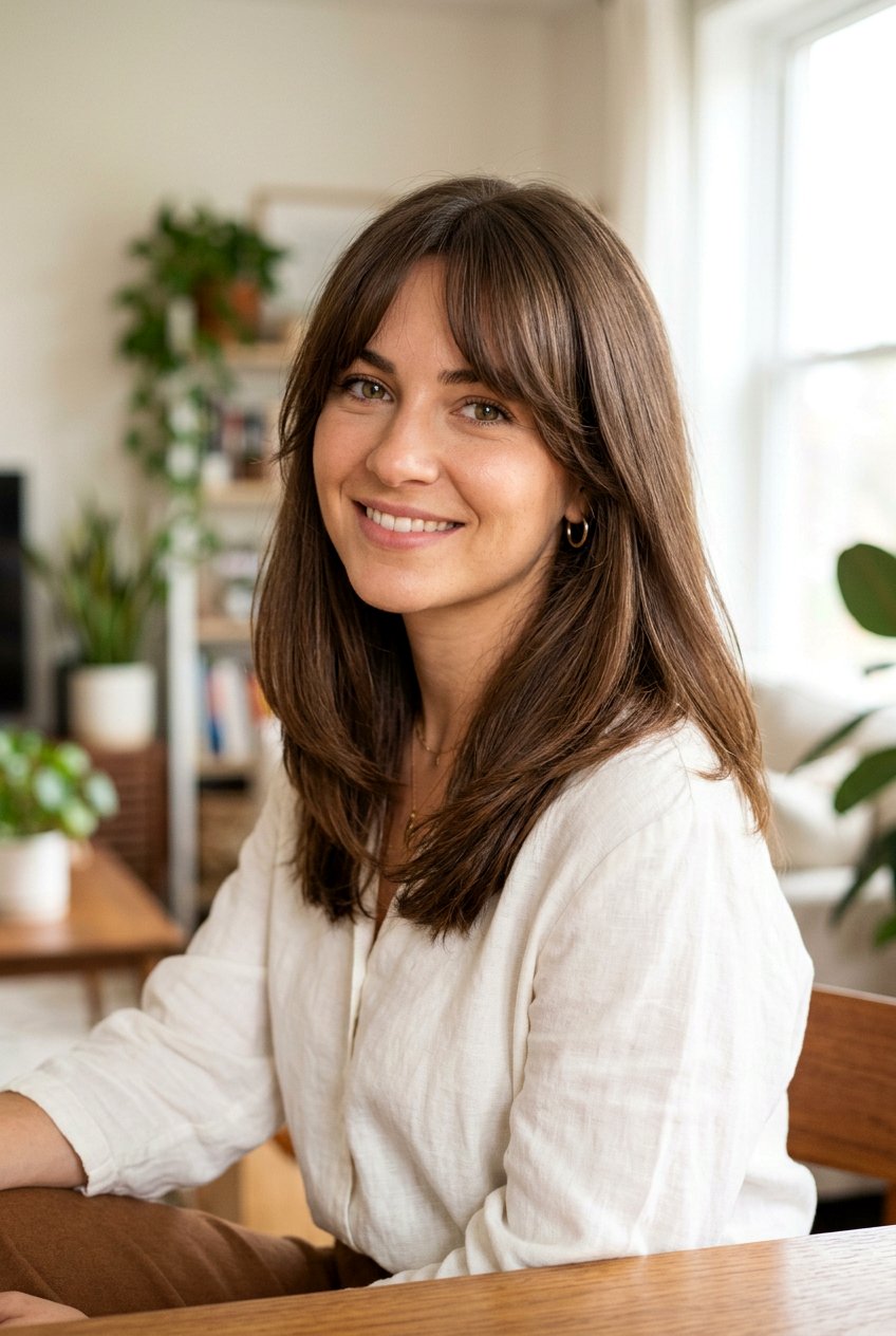 Medium Length Hair With Curtain Bangs - 20 curtain bangs for thick hair - 20 curtain bangs for thick hair