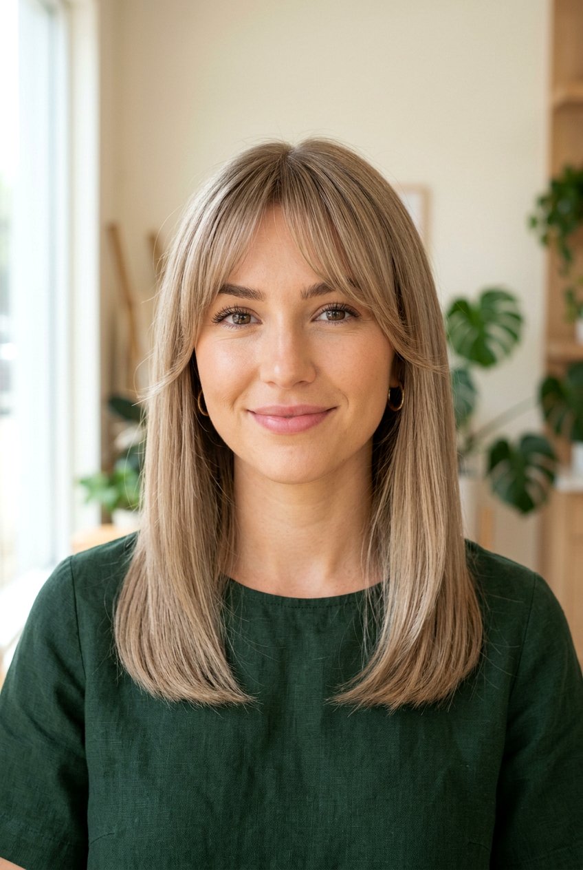 Medium Length Hair With Face Framing Bangs - 20 medium haircut for square face women - 20 medium haircut for square face women