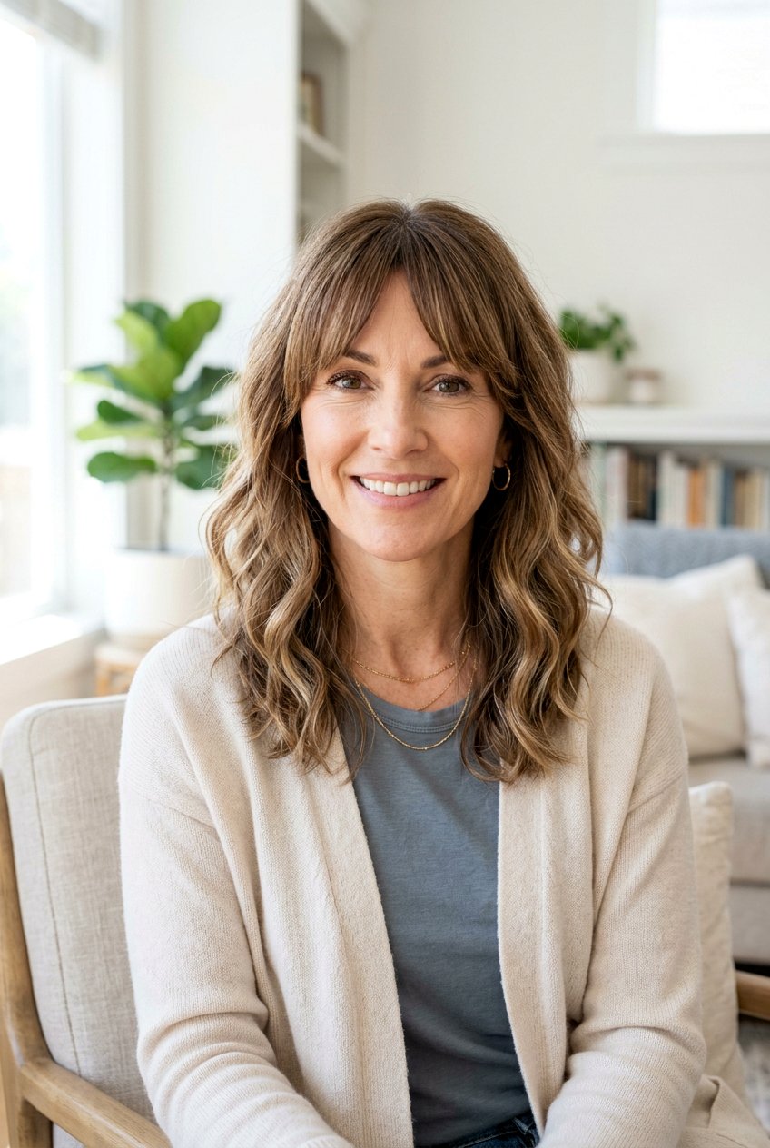 Medium Length Haircut With Curtain Bangs For Women Over 40 - 20 medium haircut for women over 40 - 20 medium haircut for women over 40