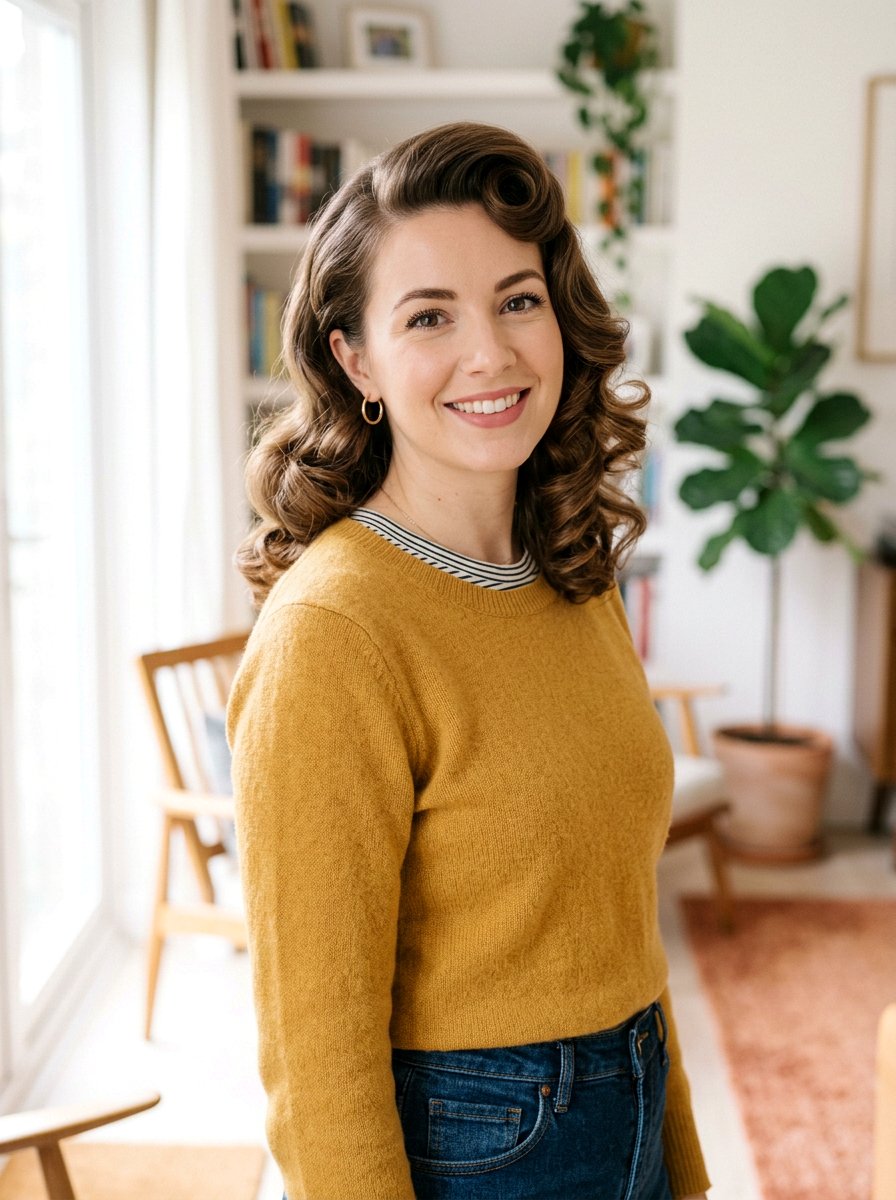 Medium Length Pin Up Curls - 20 pin up curls hairstyle - 20 pin up curls hairstyle