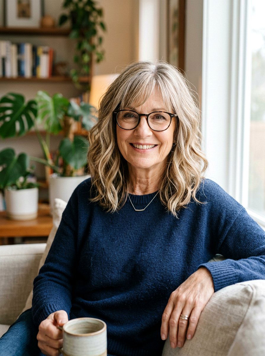 Medium Length Shag with Balayage for Glasses - 20 short shag with glasses for older women - 20 short shag with glasses for older women