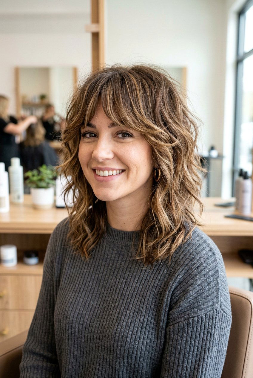 Medium Length Shag - 20 haircuts for heart shaped face - 20 haircuts for heart shaped face