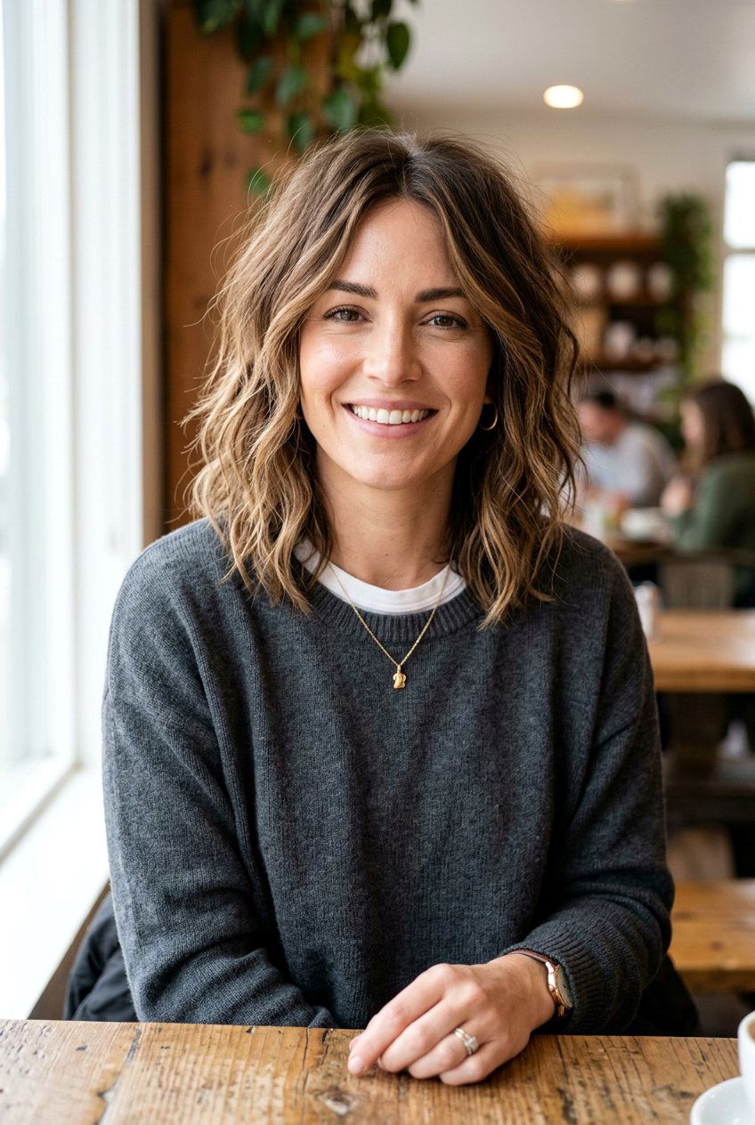 Medium Length Shaggy Lob For Oval Face - 20 medium haircut for oval face women - 20 medium haircut for oval face women