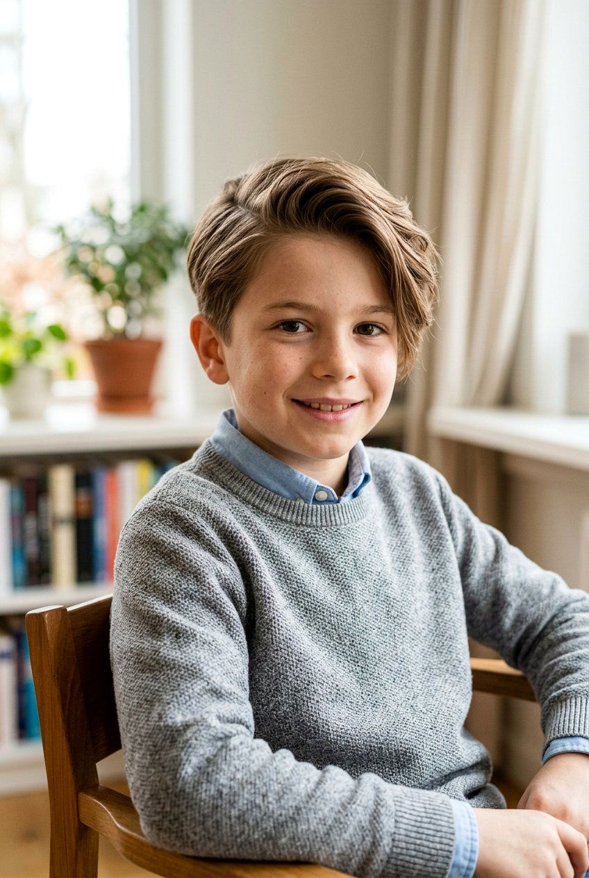 Medium Length Side Part - 20 boys school hairstyle with side part - 20 boys school hairstyle with side part