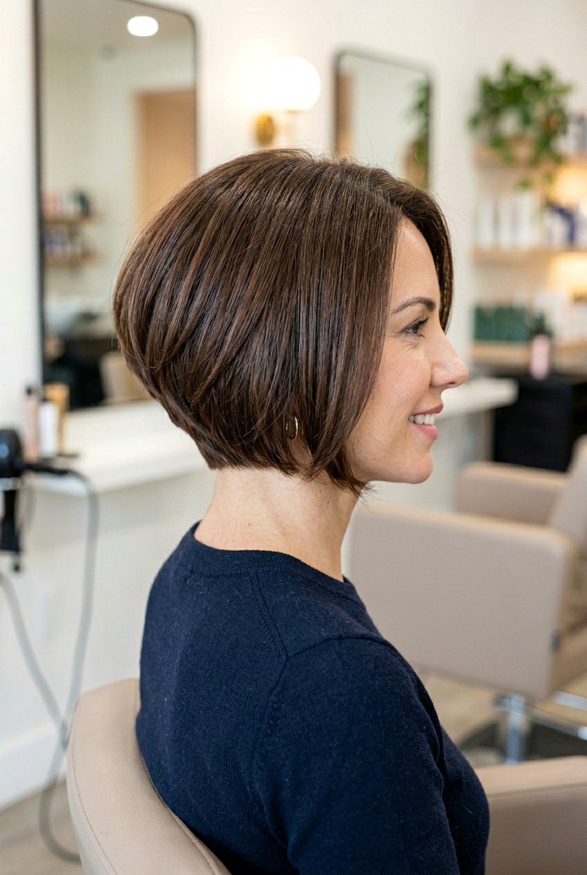 Medium Length Stacked Bob for Heart Shaped Face - 20 medium haircut for heart shaped face women - 20 medium haircut for heart shaped face women