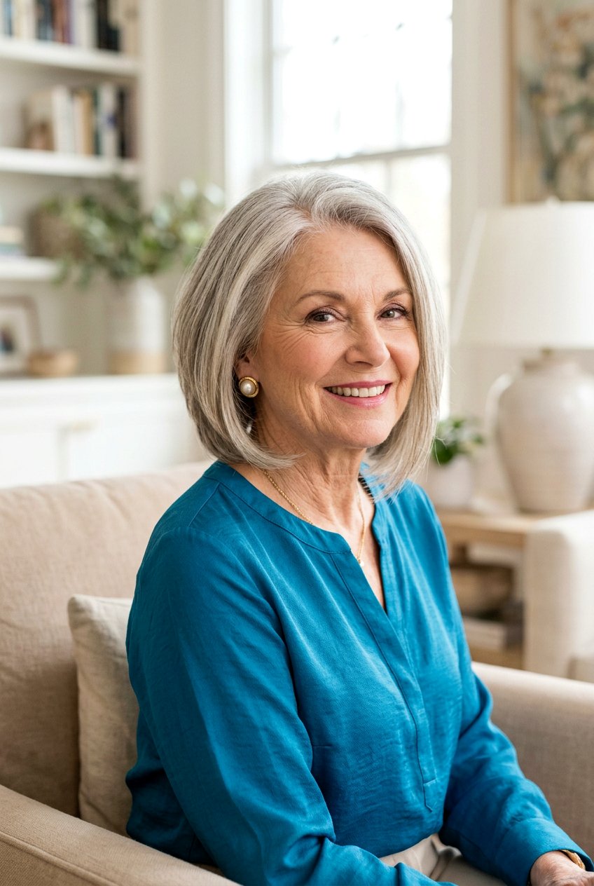 Medium Length Stacked Bob - 20 medium haircut for women over 70 - 20 medium haircut for women over 70