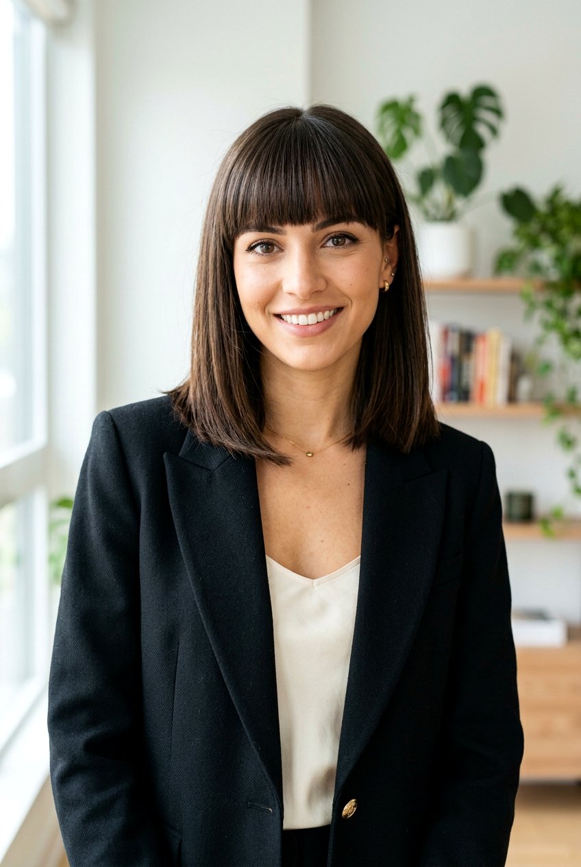 Medium Lob Haircut With Blunt Bangs - 20 medium hair with blunt bangs - 20 medium hair with blunt bangs