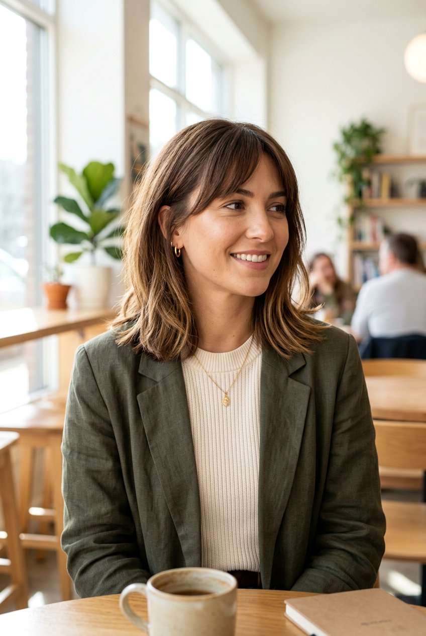 Medium Lob With Side Fringe - 20 medium haircut with side fringe - 20 medium haircut with side fringe