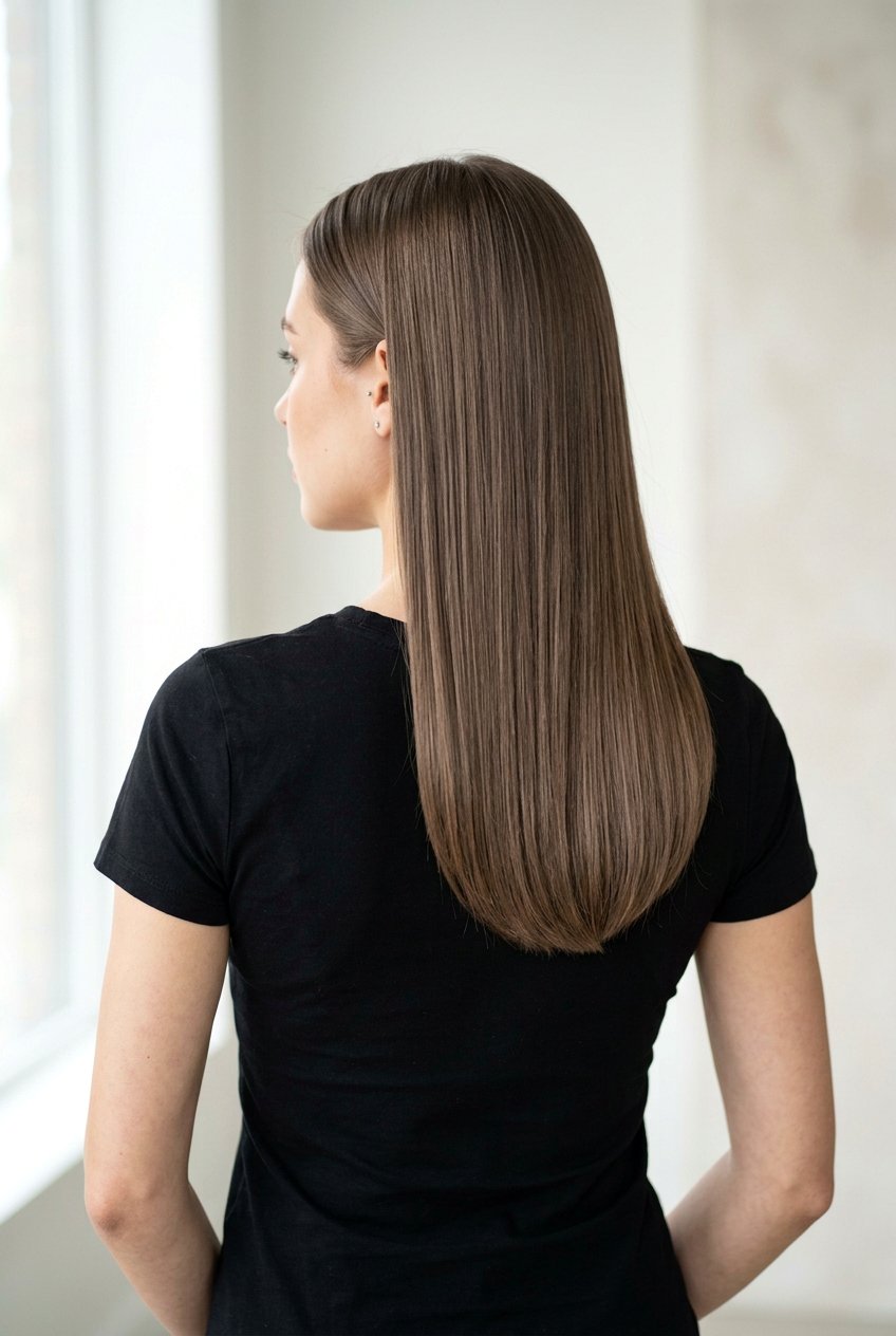 Medium Mushroom Brown On Straight Hair - 20 mushroom brown for cool skin tones - 20 mushroom brown for cool skin tones