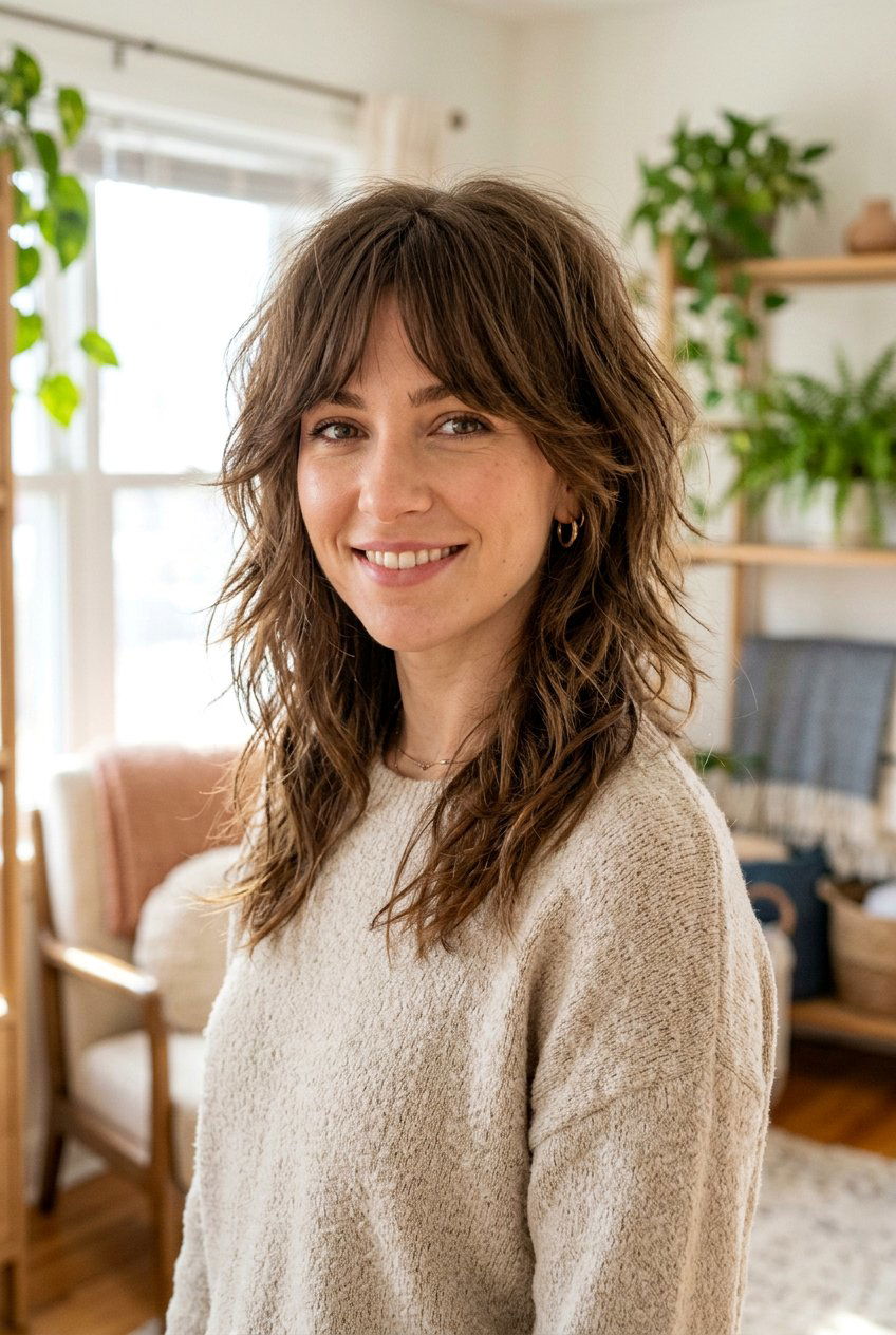 Medium Shag Haircut With Curtain Bangs - 20 medium hair with curtain bangs - 20 medium hair with curtain bangs