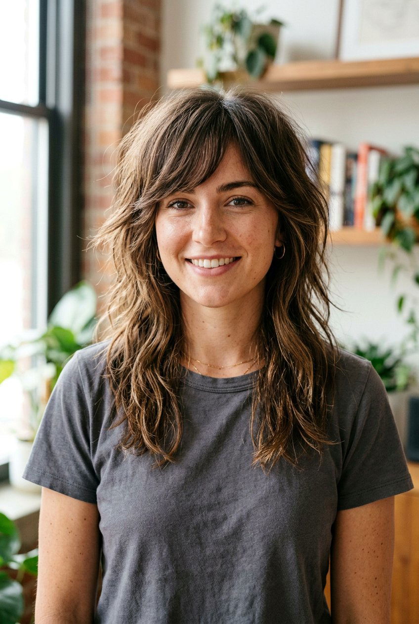 Medium Shag Haircut With Side Fringe - 20 side swept fringe for medium hair - 20 side swept fringe for medium hair