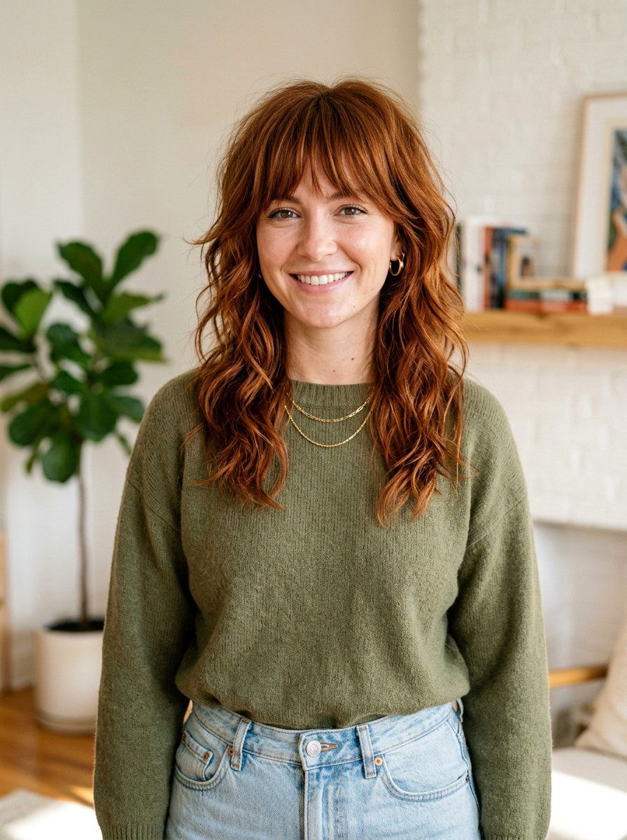 Medium Shag Mullet with Bangs and Color - 20 shag mullet haircut women - 20 shag mullet haircut women