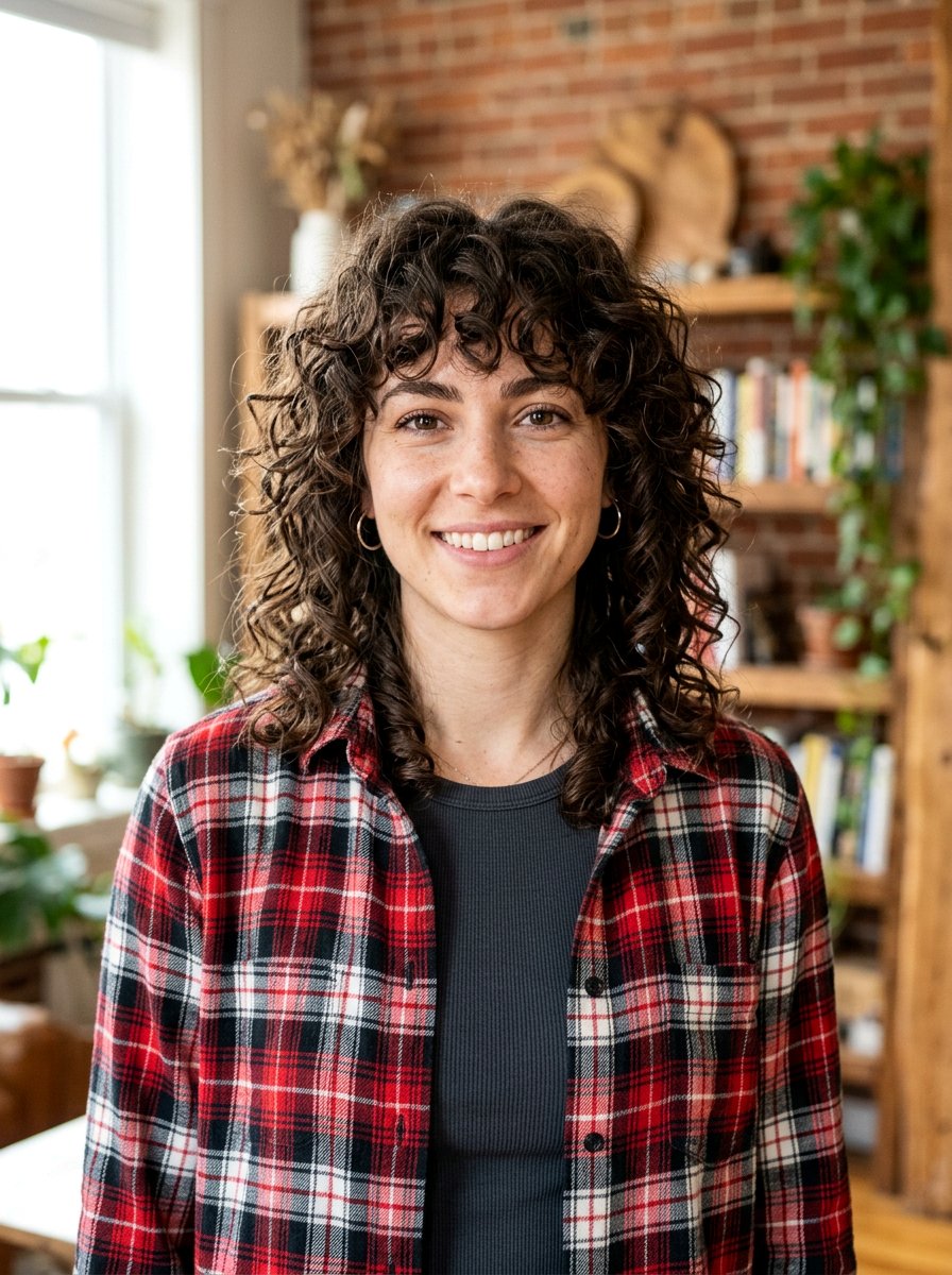 Medium Shag With Bangs - 20 haircut for 3a curly hair - 20 haircut for 3a curly hair