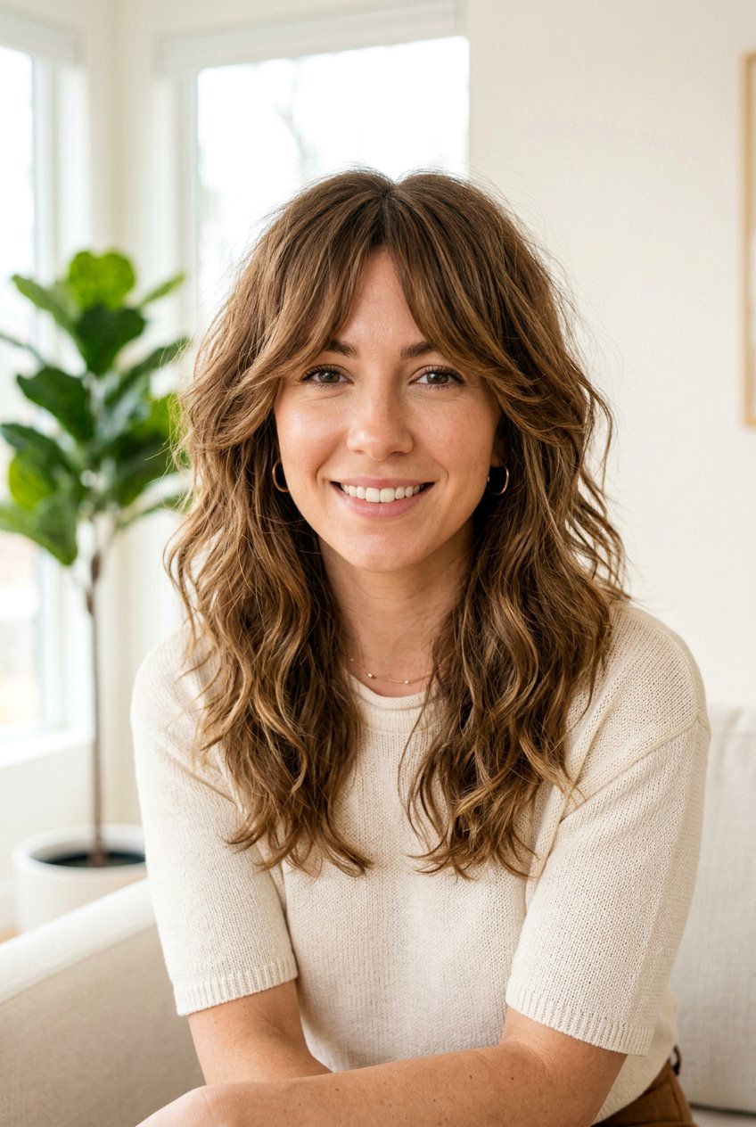 Medium Shag With Curtain Bangs - 20 medium shag haircut - 20 medium shag haircut