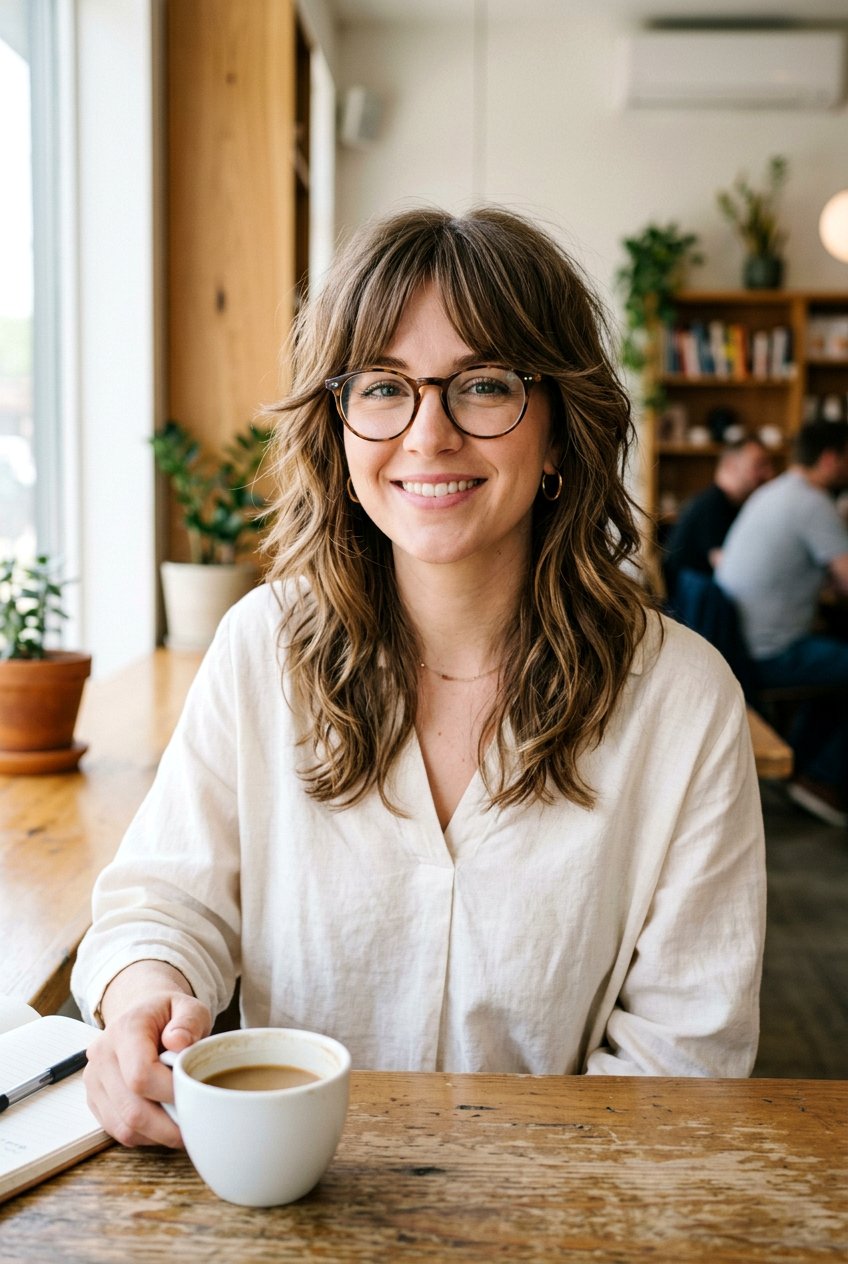 Medium Shag With Face Framing Layers And Glasses - 20 medium shag for women with glasses - 20 medium shag for women with glasses