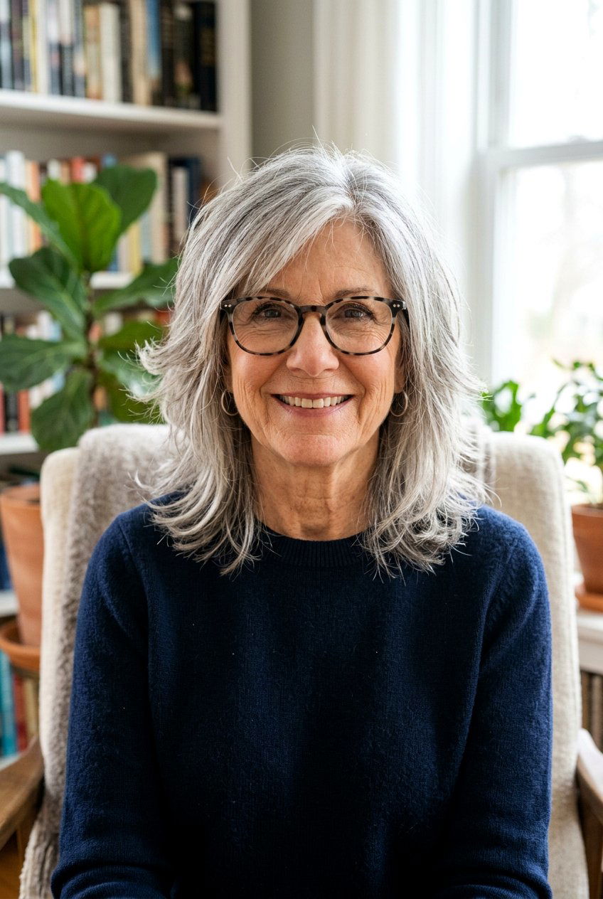 Medium Shag With Glasses And Gray Hair - 20 medium shag for women with glasses - 20 medium shag for women with glasses